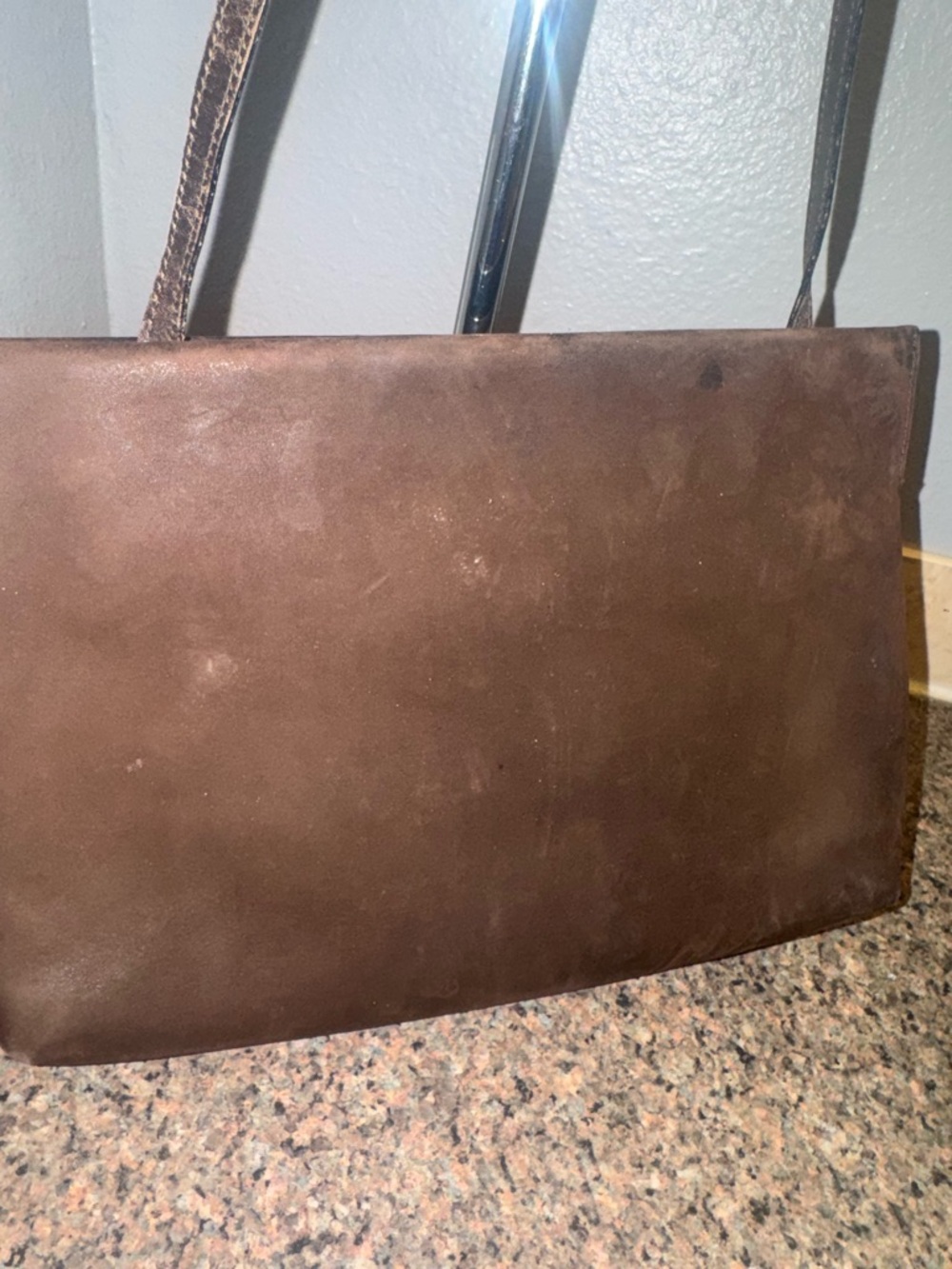 Salvatore Ferragamo vintage Chocolate Brown Suede Crossbody bag EUC - Picture 3 of 6